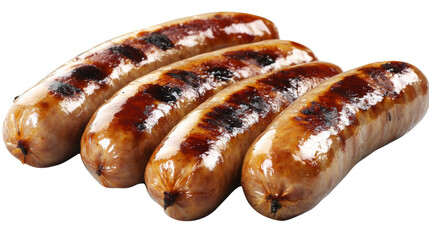 Fototapeta premium Sausages, isolated on transparent background