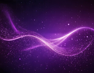 abstract background of purple color shiny particles with copy space, an abstract background with glowing lines, and purple particles