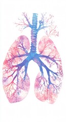 Abstract Watercolor Lungs: A Breathtaking Fusion of Art and Anatomy