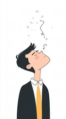 Thoughtful Businessman in Contemplative Pose: Exploring Ideas and Finding Solutions in Corporate World