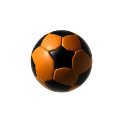 Black and Orange Soccer Ball Isolated on White Background