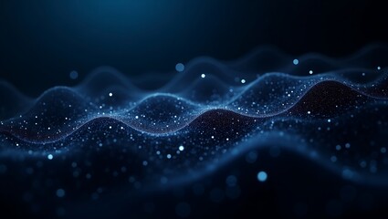 Abstract blue background with particles. Generative Ai.