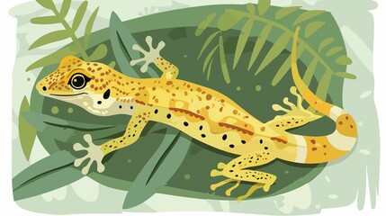 Gecko Lizard Flat Vector Icon: Detailed Vector Illustration for Various Projects