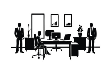 Business office silhouette vector design