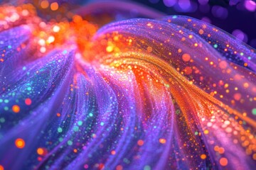 Glittering Fabric Waves Shimmering with Bright Colors