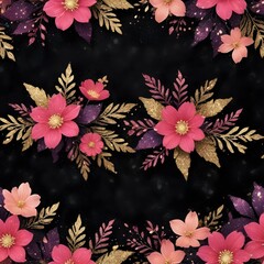 Obraz premium Glitter textures and sparkle textures floral background wallpaper 