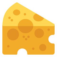Cheese Icon in Flat Style Suitable for Web, Apps, Presentation, or Printable Meanings