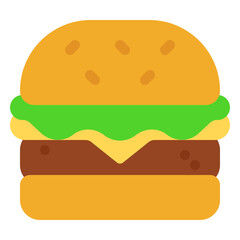 Burger Icon in Flat Style Suitable for Web, Apps, Presentation, or Printable Meanings