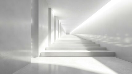 Obraz premium White Modern Architecture Stairway Interior Design