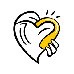 golden heart with a ribbon