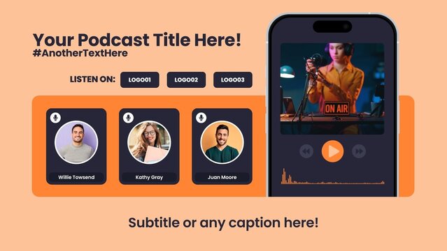 Modern Podcast Template with Audio Visualizer