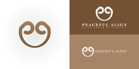 The elegant logo design features the initials PA intertwined to form a unique striking symbol. The logo is ideal for spas, wellness centers, and businesses offering holistic health and beauty services