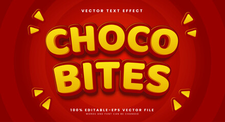 Choco Bites Snack Style Editable Text effect Template Suitable for crunchy food