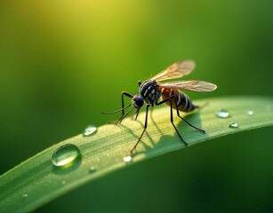 Fototapeta premium Mosquito on a Leaf