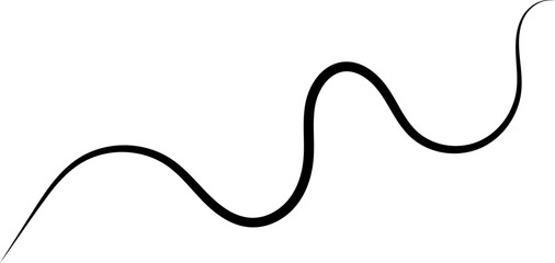 Black on white Horizontal zig zag line wave element