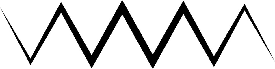 Black on white Horizontal zig-zag line element