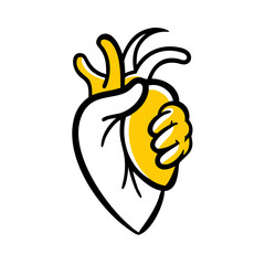 golden heart with a ribbon