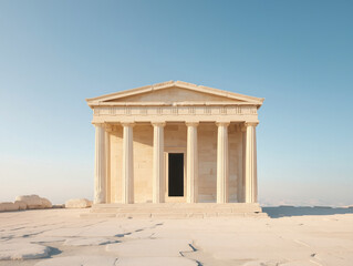 Ancient Greek Temple at Sunrise: Classic Architecture and Timeless Beauty