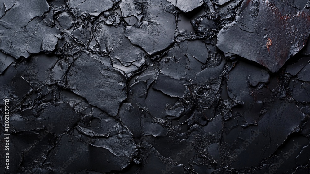 Aufkleber black cracked surface forming abstract pattern texture background