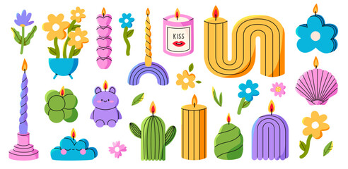 Various colorful Candles set