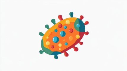Bacteria flat design front view microbiology theme animation vivid. 