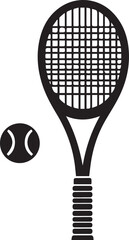 Tennis rackets and a ball Tennis and ball icon in fashionable flat style