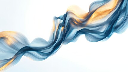 Fototapeta premium Abstract Blue and Gold Swirling Wave Design