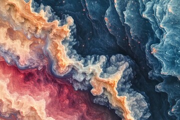 Obraz premium Abstract swirling nebula cosmic landscape art
