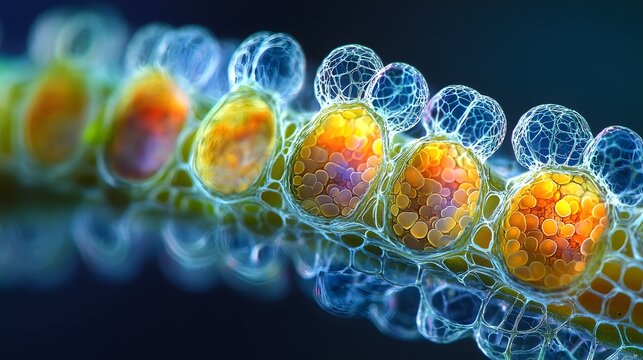 Detailed botanical microscopy showcasing the intricate vascular tissue and cellular arrangement within a plant stem