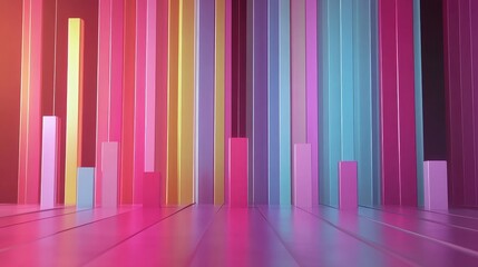 Obraz premium Bar graph flat design front view financial theme animation vivid. 