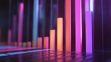 Fototapeta premium Bar graph flat design front view financial theme animation vivid. 