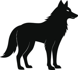 Obraz premium Wolf silhouette isolated