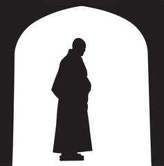 Obraz premium Buddhist monks silhouette design 
