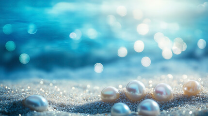 A beach with a lot of small white pearls on the sand