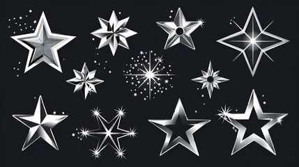 Obraz premium star icon set collection