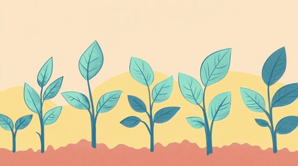 Business growth flat design front view startup theme cartoon drawing colored pastel. 