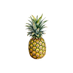 Pineapple Perfection: A ripe, juicy pineapple with its signature spiky leaves and golden skin, capturing the essence of tropical sweetness and summer vibes. 