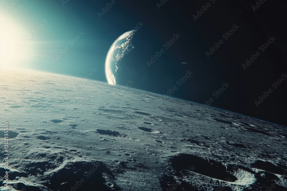 Canvas Prints moon surface view