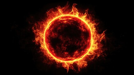 Fototapeta premium Ring of fire on dark background
