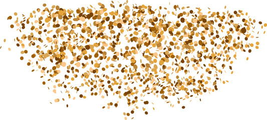 Golden confetti and shiny ribbons falling in celebration for parties events anniversaries and carnival decor