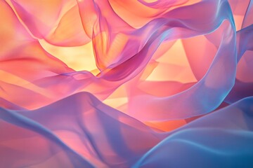 Obraz premium Abstract Pastel Fabric Draped in Soft Waves