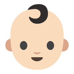 Cartoon Baby Face Illustration, Cute Minimalistic Clipart Isolated on White Background