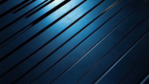Abstract Surface with Parallel Lines Illuminated by Soft Blue Light Creating a Modern and Sleek Background for Various Creative Projects and Designs