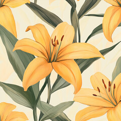 Obraz premium Lily Flower Pattern Design