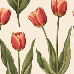 Obraz premium Tulip Flower Pattern Design