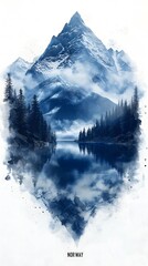 A Subtle Mountainous Landscape Text Norway