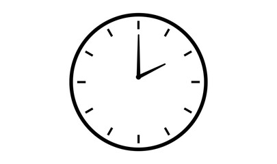 2 o clock isolated transparent vector icon symbol, clock icon, 