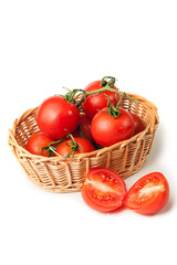 Solanum lycopersicum tomato in a basket