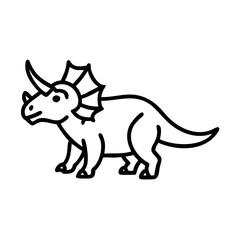  Triceratops dinosaurus vector illustration
