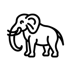 mammoth silhouette isolated on white